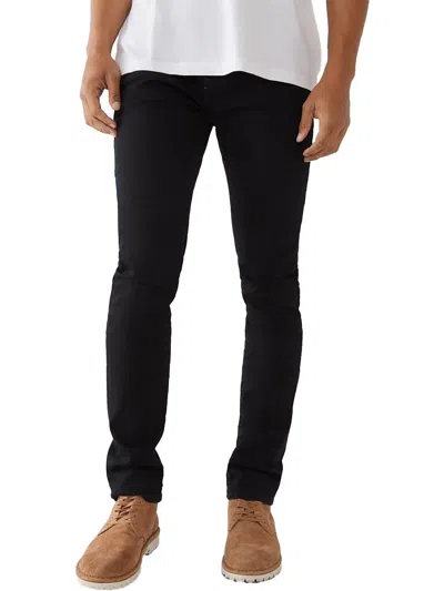 True Religion Rocco Mens Mid-rise Relaxed Skinny Jeans In Black