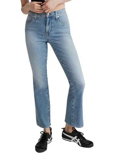 Madewell Womens Mid-rise Kick Out Ankle Jeans In Blue
