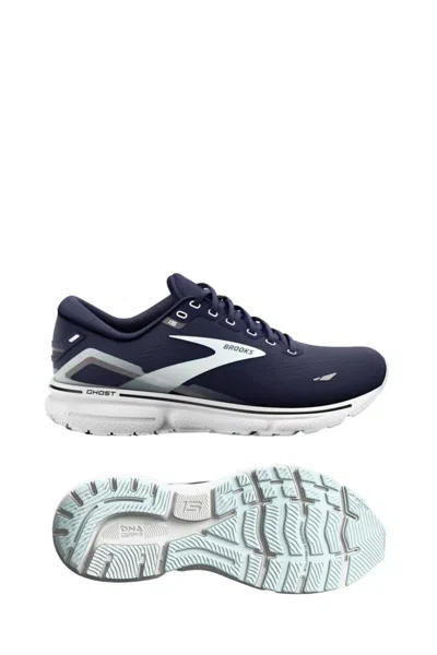 Brooks Women's Ghost 15 Running Shoes - D/wide Width In Peacoat/pearl/salt Air In Blue