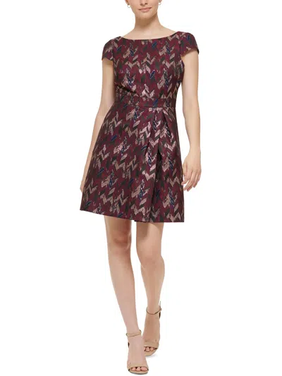 Vince Camuto Womens Mini Printed Fit & Flare Dress In Multi