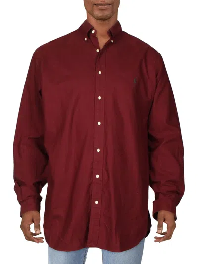 Polo Ralph Lauren Big & Tall Mens Cotton Collared Button-down Shirt In Red