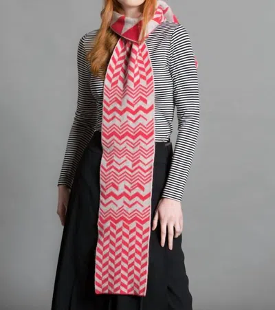 Green Thomas Unisex Signal Scarf In Coral Silver In Pink