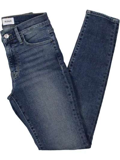 Hudson Blair Womens High-rise Medium Wash Skinny Jeans In Blue