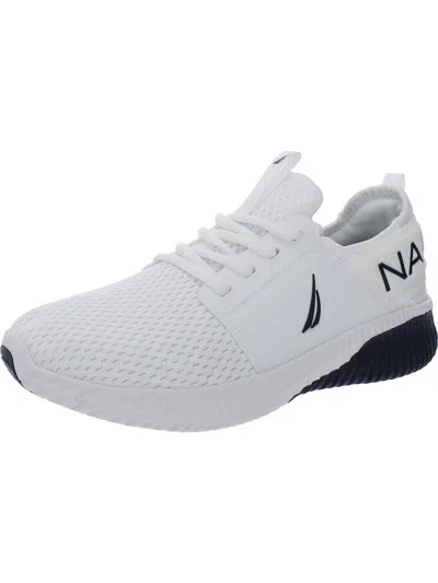 Nautica Rainey Sport Mens Lifestyle Knit Slip-on Sneakers In White
