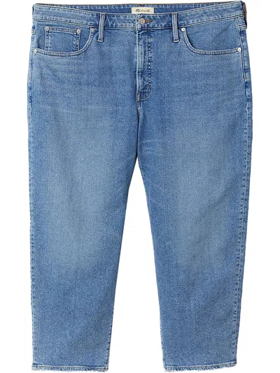 Madewell Plus Womens Vintage Straight Cropped Jeans In Blue