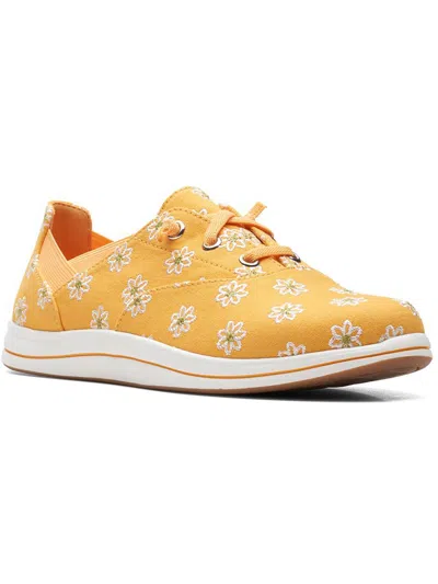 Cloudsteppers By Clarks Breeze Ave Womens Canvas Embroidered Casual And Fashion Sneakers In Orange