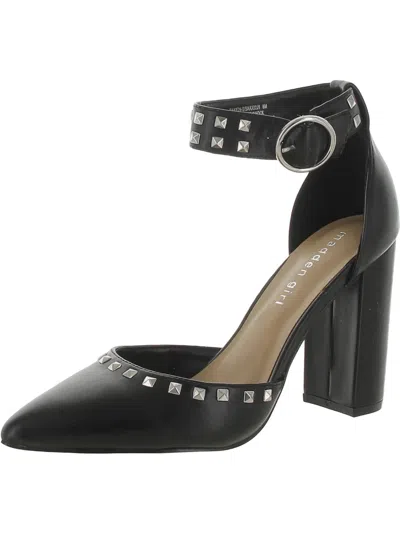 Madden Girl Saaxon Womens Faux Leather Studded Pumps In Black
