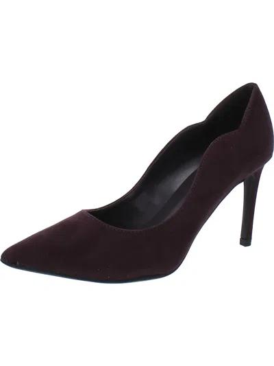 Nine West Ester 2 Womens Faux Suede Pointed Toe Pumps In Red