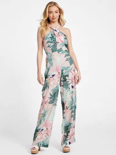 Guess Factory Brianne Printed Jumpsuit In Blue