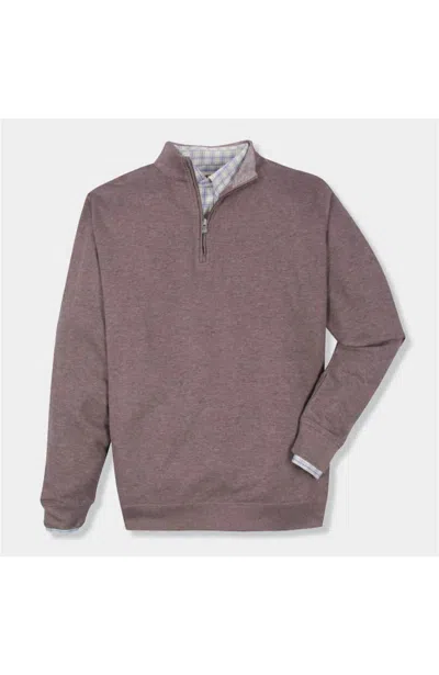 Genteal Men's Cotton/modal Quarterzip Sweatshirt In Dusk In Brown