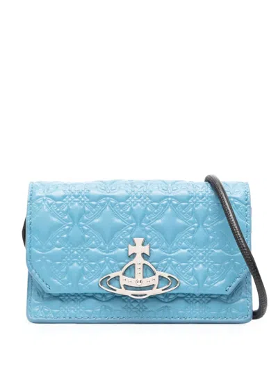 Vivienne Westwood Embossed-leather Wallet In Blue