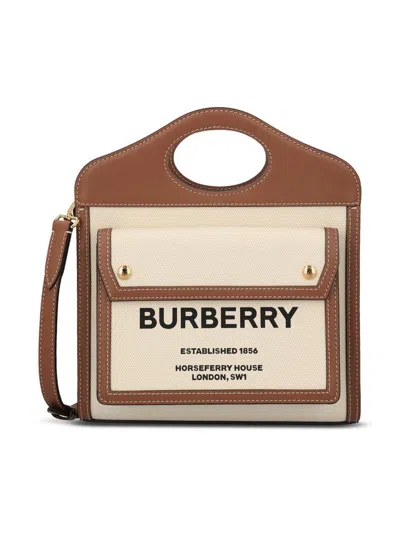 Burberry Handbag In Natural/malt Brown