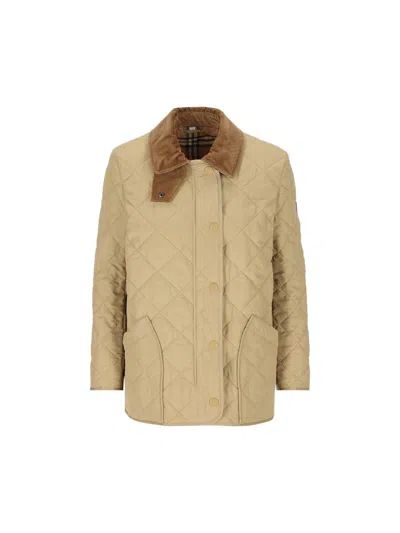 Burberry Down Jackets In Honey