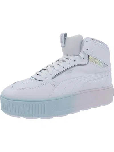Puma Karmen Womens Leather Lifestyle High-top Sneakers In White