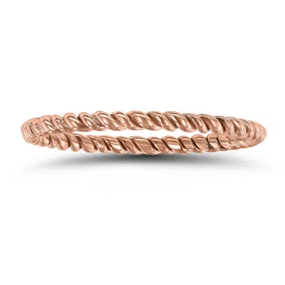 Sselects 1.5mm Rope Twist Wedding Band In 14k Rose Gold