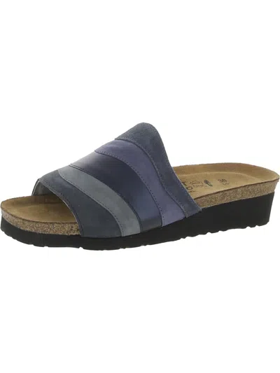 Naot Portia Womens Leather Slip-on Slide Sandals In Blue
