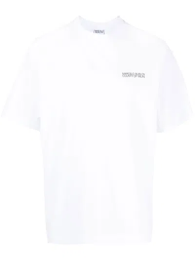 Marcelo Burlon County Of Milan Tempera Cross T-shirt In White