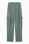 Cos Paperbag Utility Trousers In Green