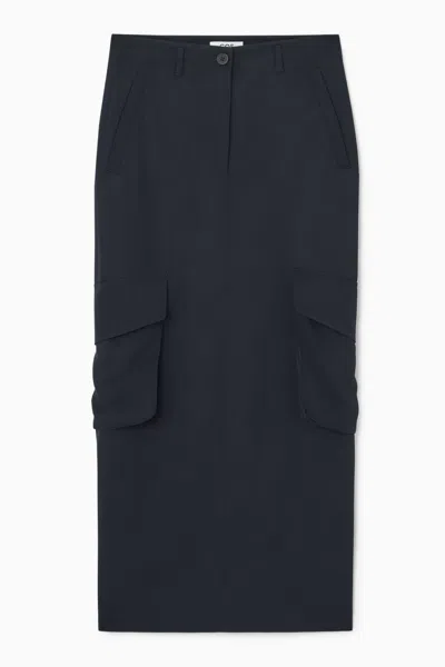 Cos Paperbag Utility Skirt In Blue