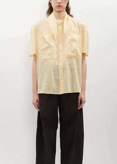 Lemaire Attached-scarf Cotton Shirt In Ice Apricot