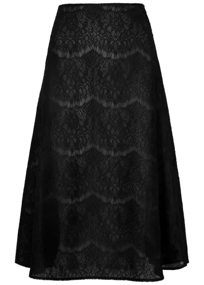 A.w.a.k.e. Lace Midi Skirt In Black