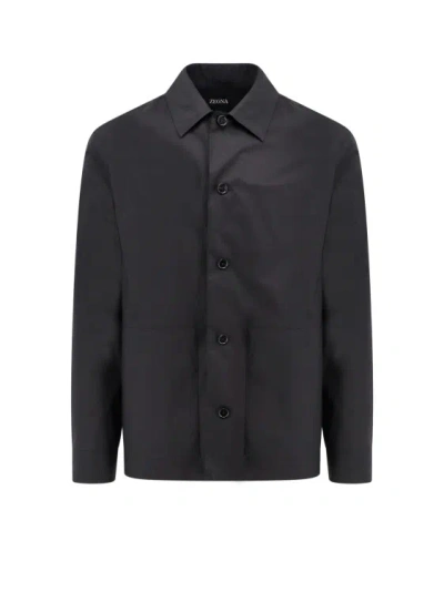 Zegna Cotton Shirt In Black