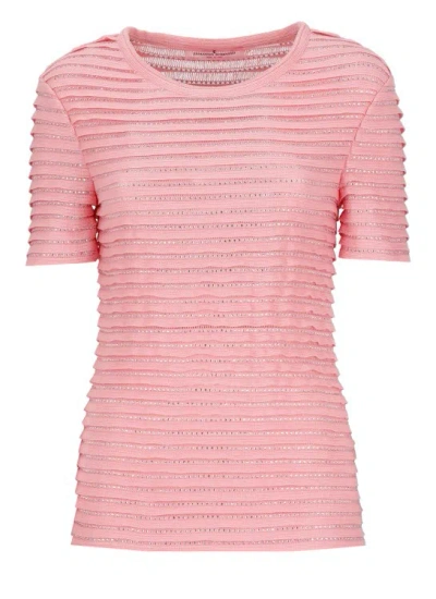 Ermanno Scervino Studded Cotton T-shirt In Pink