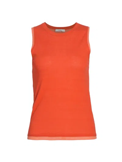 Vince Double-layer Shell Top In Coral Combo