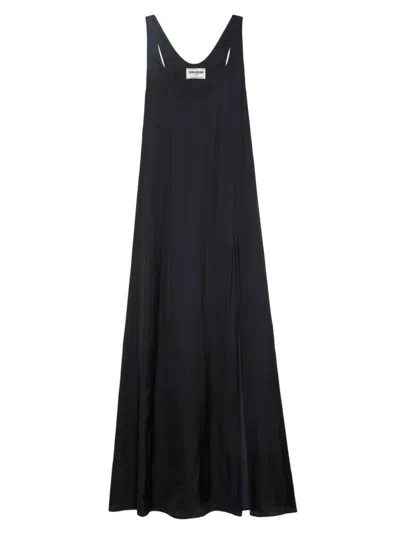 Zadig & Voltaire Women's Rarys Satin Maxi Dress In Noir