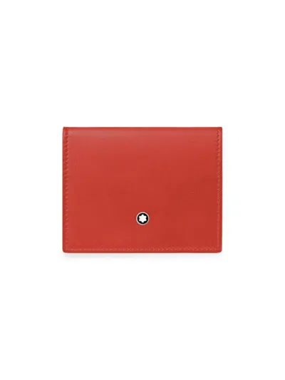 Montblanc Men's Trifold Leather Card Holder In Coral