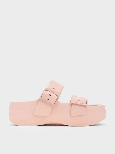 Charles & Keith Bunsy Double-strap Sports Sandals In Pink