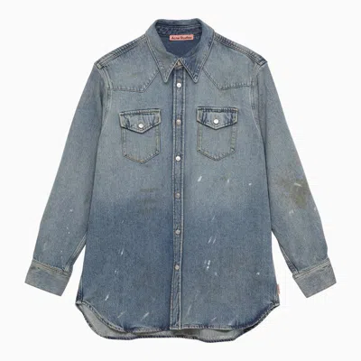 Acne Studios Light Denim Over Shirt In Blue