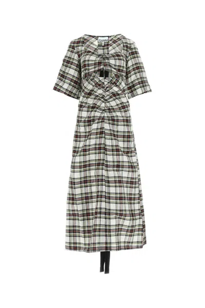 Ganni Long Dresses. In Checked