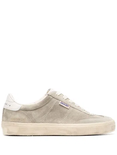 Golden Goose Soul Star Suede Sneakers In Taupe/milk