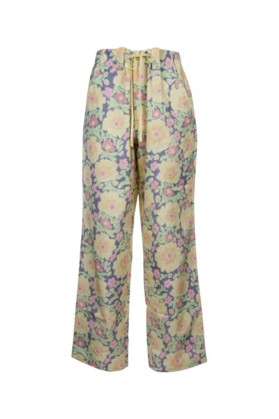 Jacquemus Floral Print Drawstring Trousers In Yellow