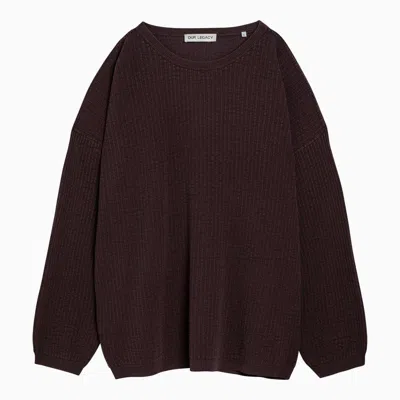 Our Legacy Blend Popover Crew-neck Jumper In Purple