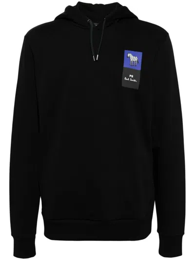 Paul Smith Logo-print Organic Cotton Hoodie In Black