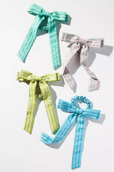 By Anthropologie Bow Scrunchies, Set Of 4 In Multicolor