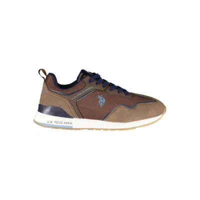U.s. Polo Assn Chic Contrasting Lace-up Sports Trainers In Brown