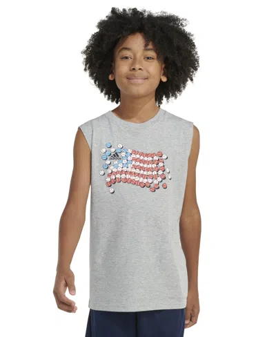 Adidas Originals Kids' Big Boys Sleeveless Usa Graphic Heathered T-shirt In Med Grey Heather