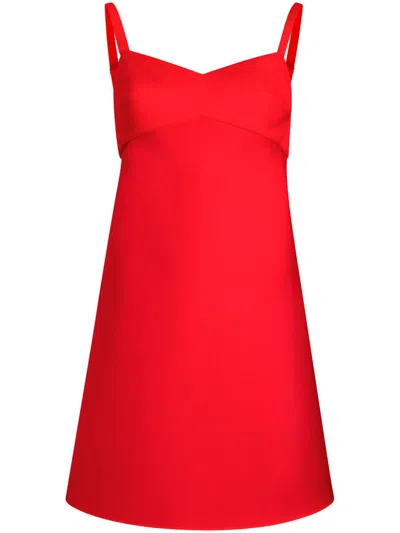 Khaite Eli Mini Silk Dress In Red