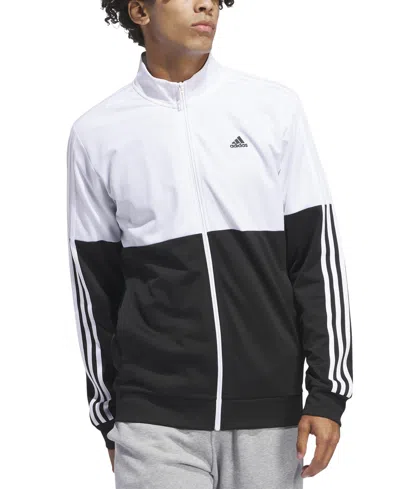 Adidas Originals Men's Essentials Colorblocked Tricot Track Jacket In Black,wht