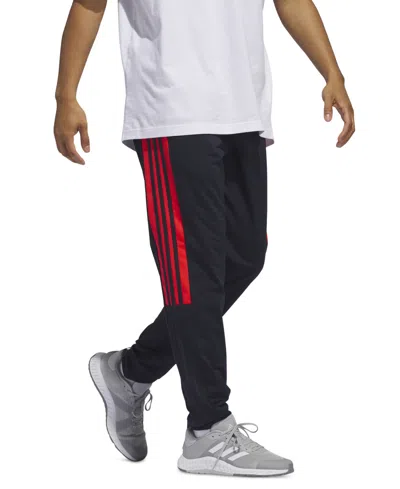 Adidas Originals Men's Essentials Regular-fit Colorblocked Tricot Joggers In Legendary Ink,red