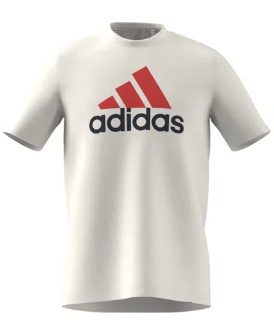 Adidas Originals Men's Essentials Single Jersey Big Logo Short Sleeve Crewneck T-shirt In White,legendary Ink,navy