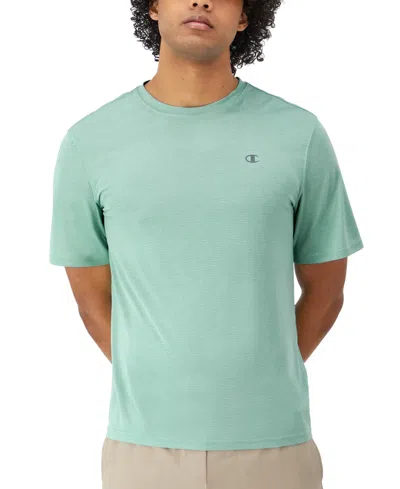 Champion Men's Standard-fit Stripe Performance T-shirt In Nimbus Green Heather