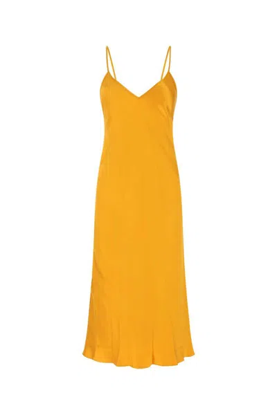 Jil Sander Long Dresses. In Orange