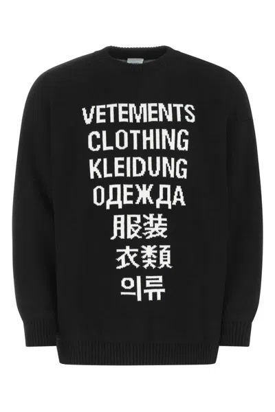 Vetements Logo-print Detail Sweatshirt In Black
