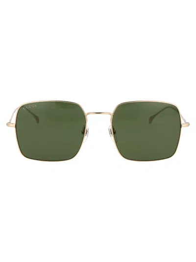 Gucci Gg1184s Sunglasses In 002 Gold Gold Green