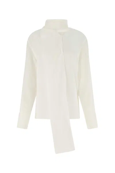 Givenchy White Crepe Blouse In 130