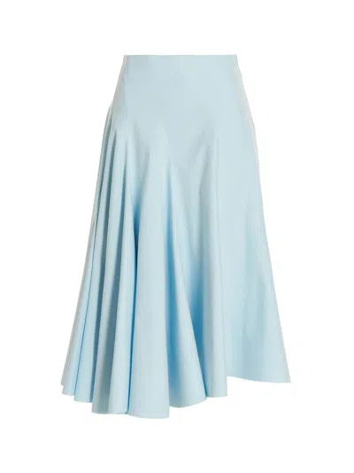 Sportmax Woman Midi Skirt Sky Blue Size 10 Cotton